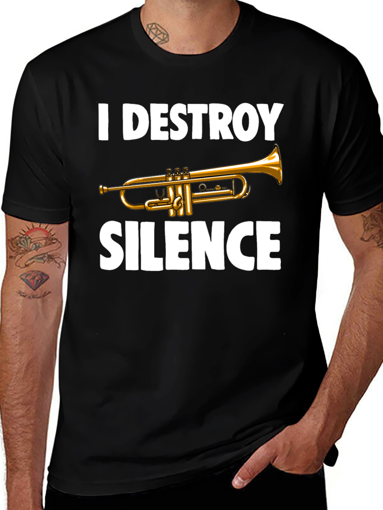 I Destroy Silence Trumpet T-Shirt - Musician Tee