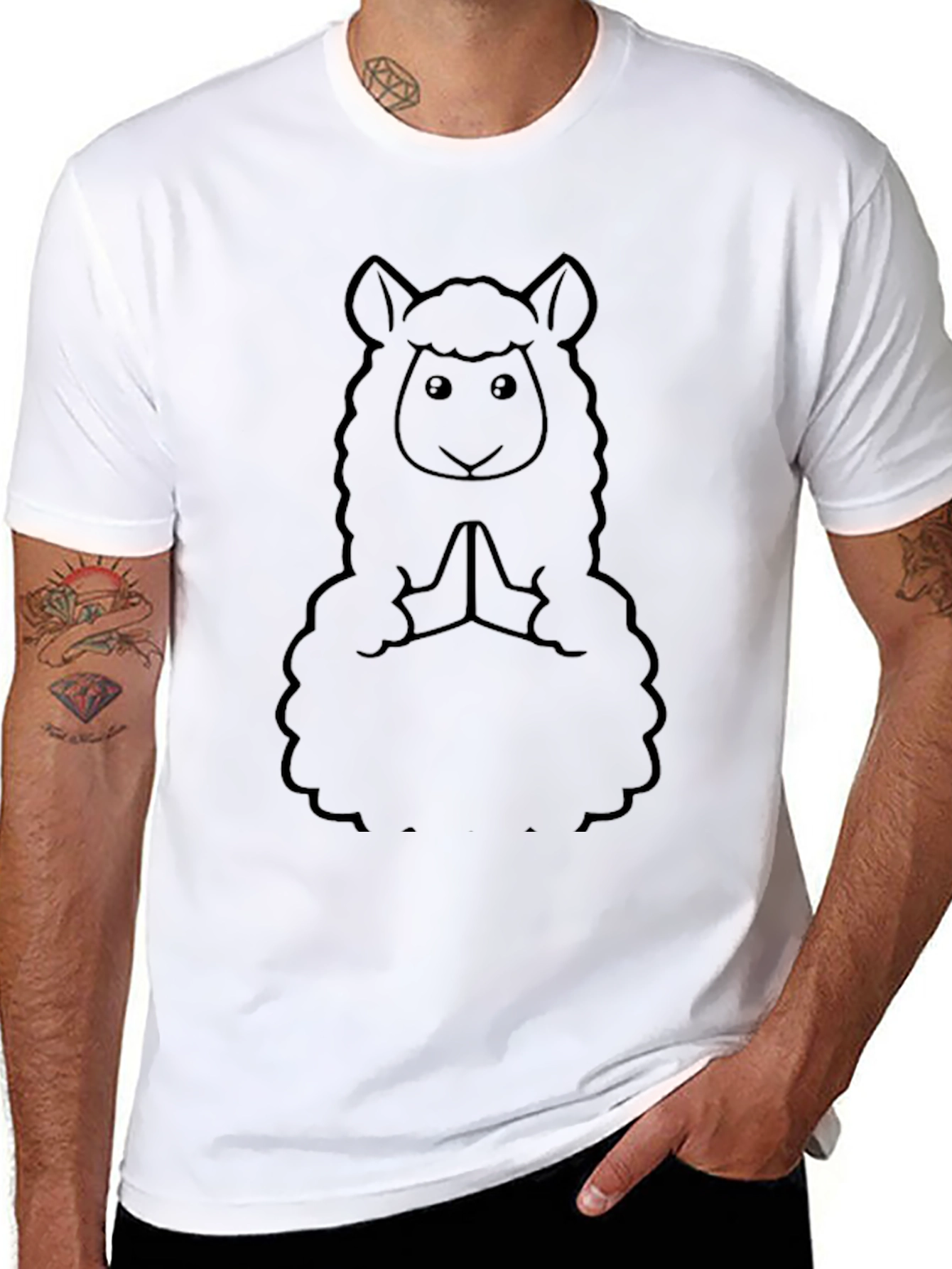 Yoga Alpaca T-Shirt - Meditating Llama Tee