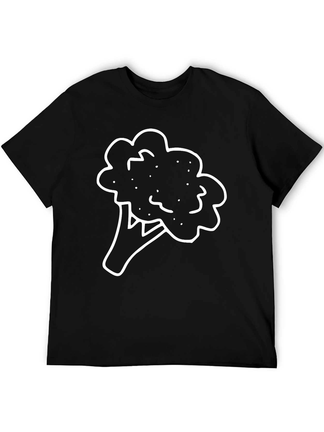 Broccoli Graphic Tee - Black Cotton Comfort
