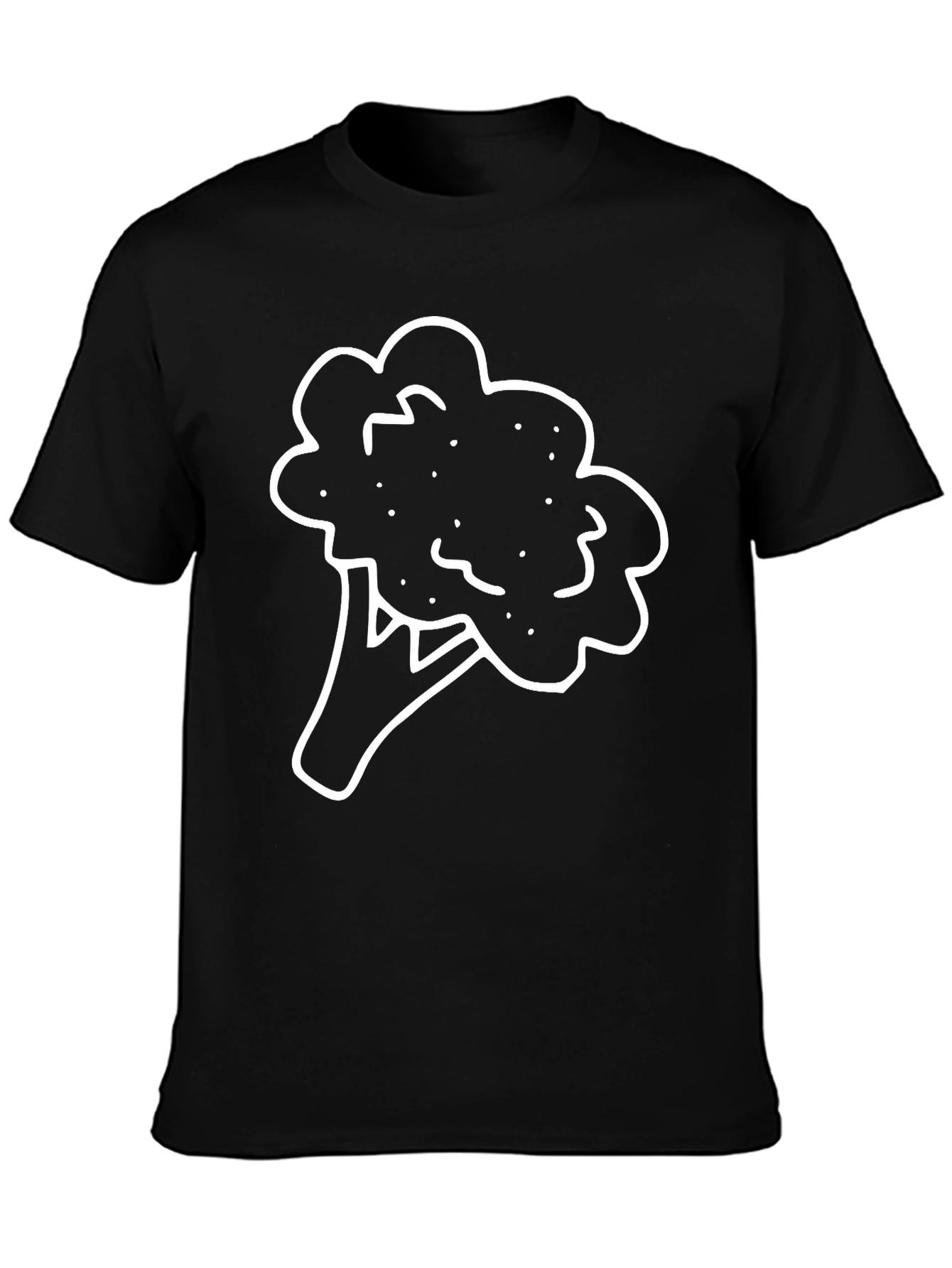 Broccoli Graphic Tee - Black Cotton Comfort