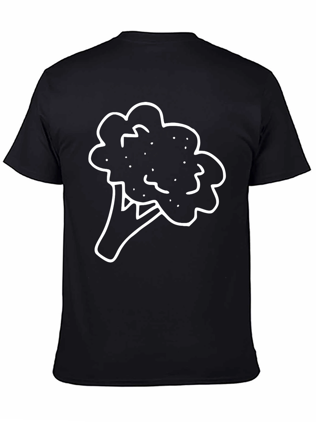 Broccoli Graphic Tee - Black Cotton Comfort