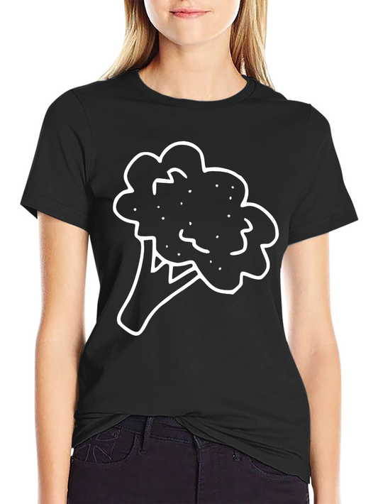 Broccoli Graphic Tee - Black Cotton Comfort