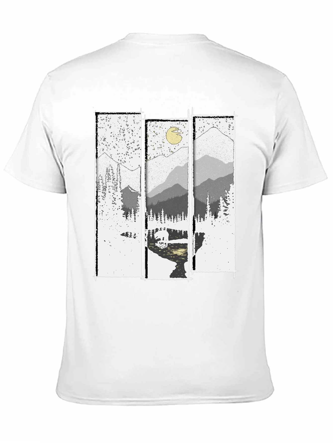 Mountain Vista Graphic Tee - Black Cotton T-Shirt