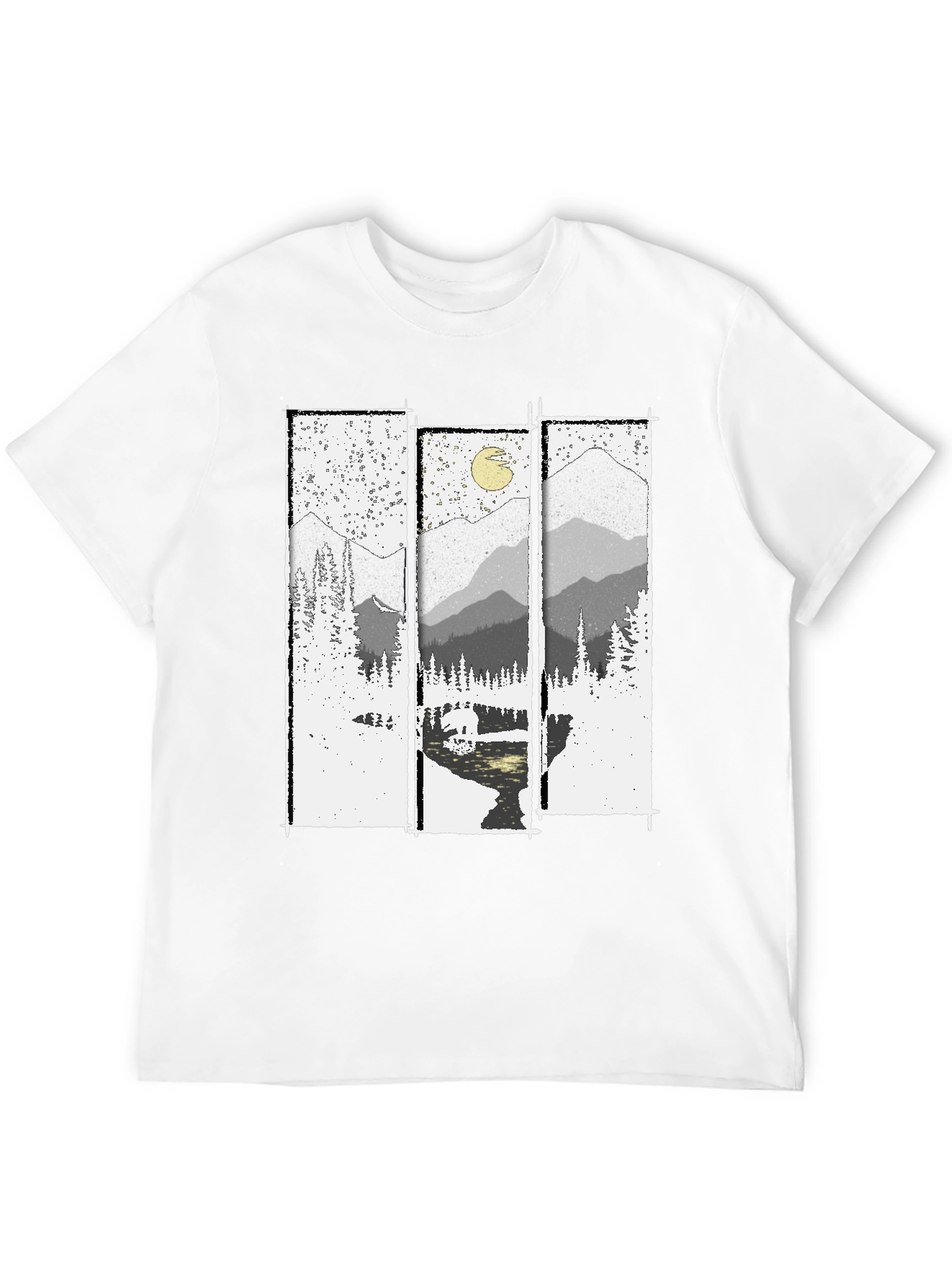 Mountain Vista Graphic Tee - Black Cotton T-Shirt