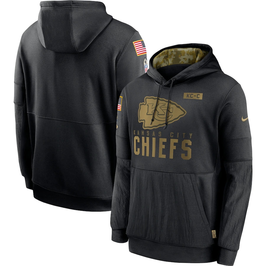 Men's Kansas City Chiefs NFL 2020 Salute to Service Hoodie1 Black
