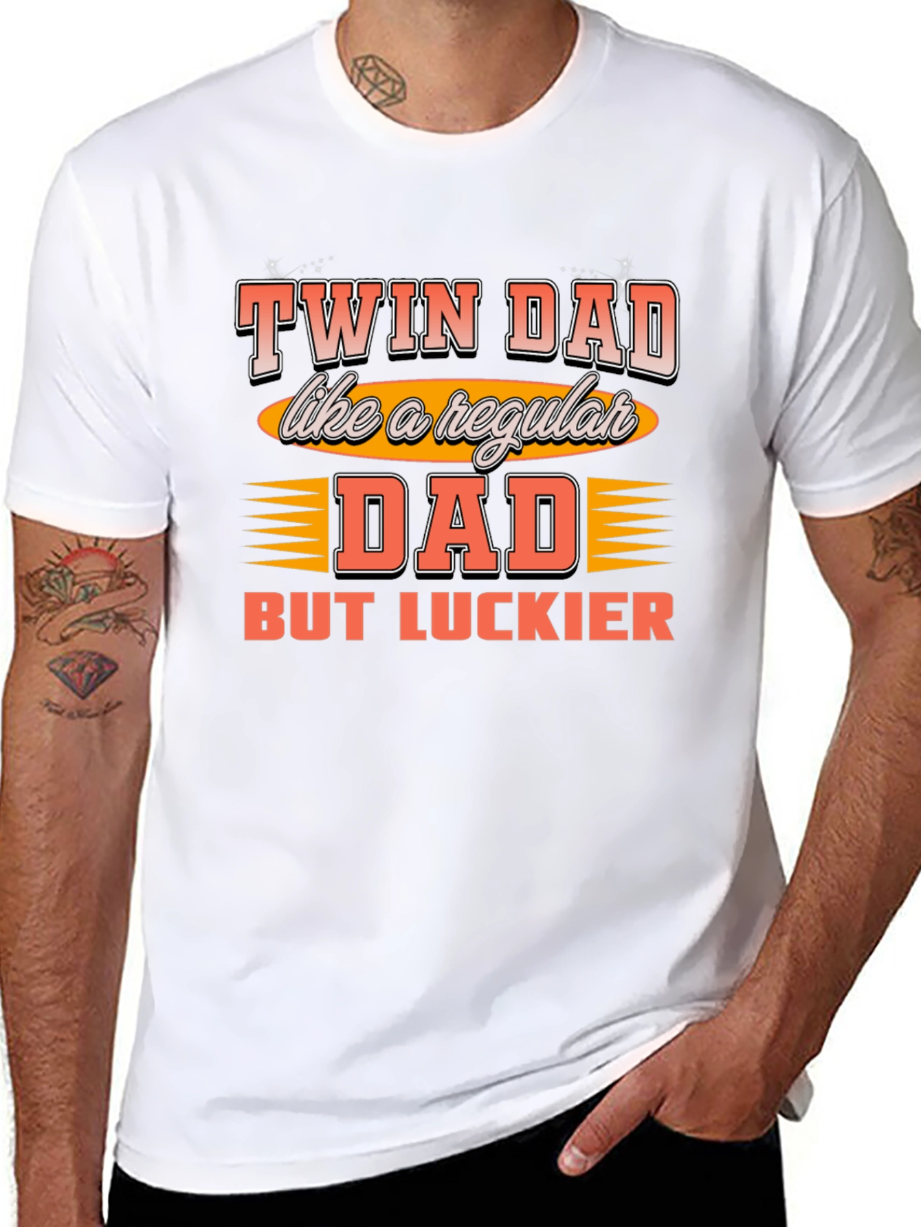 Twin Dad Graphic T-Shirt - Lucky Dad Tee