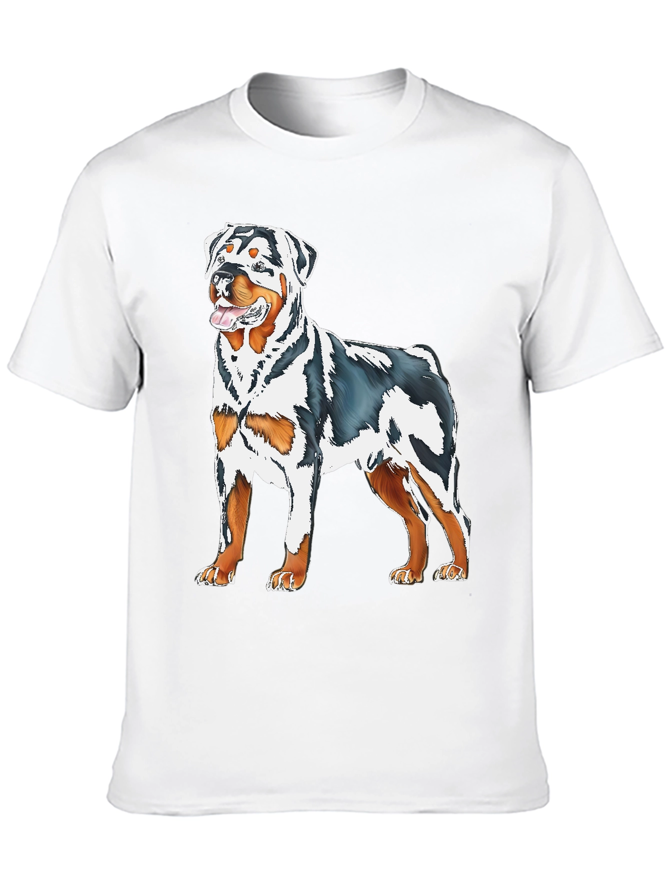 Rottweiler Dog Graphic Print Black T-Shirt