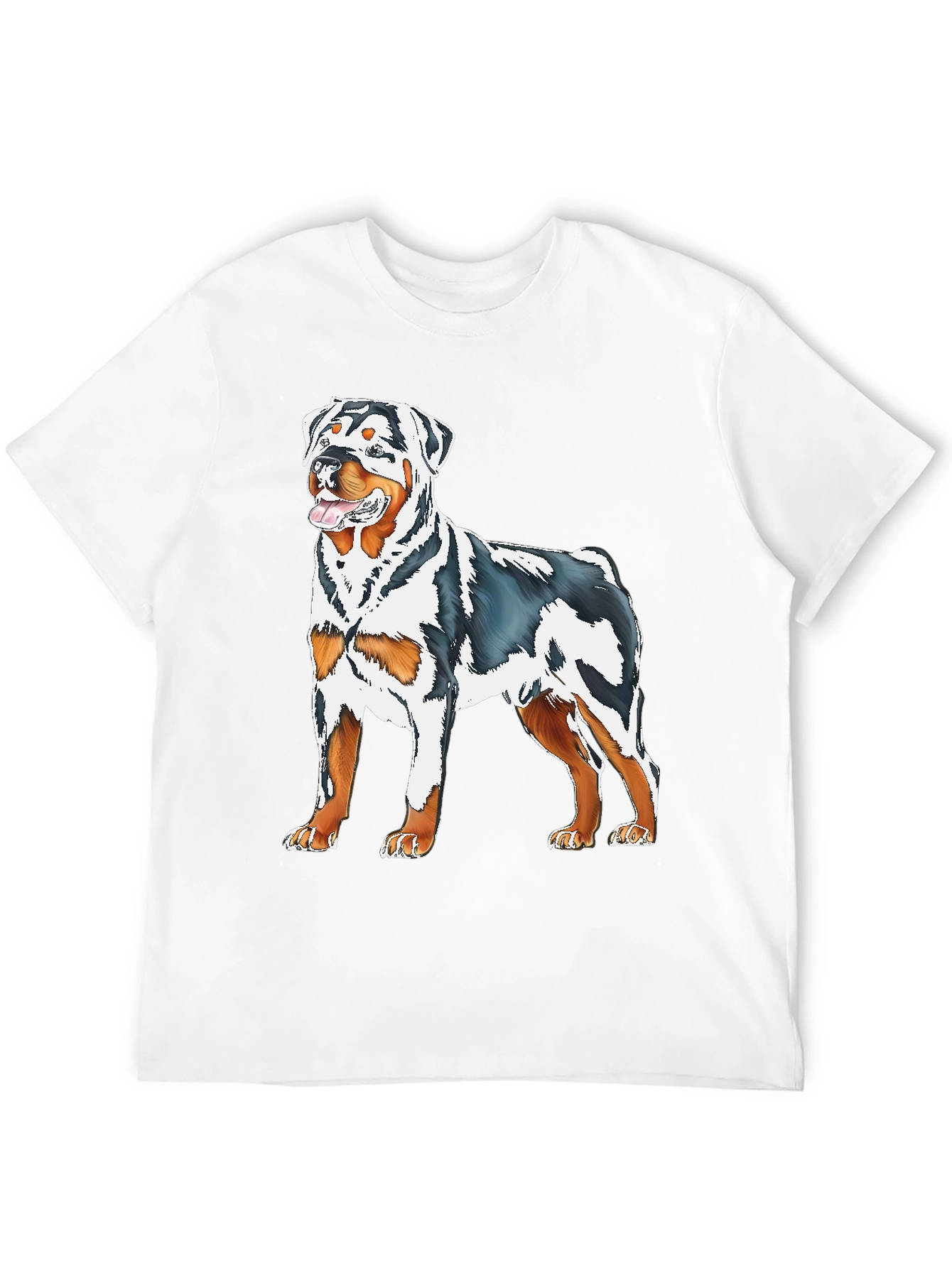 Rottweiler Dog Graphic Print Black T-Shirt