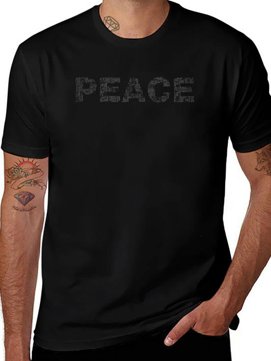 Peace Word Art T-Shirt - Black
