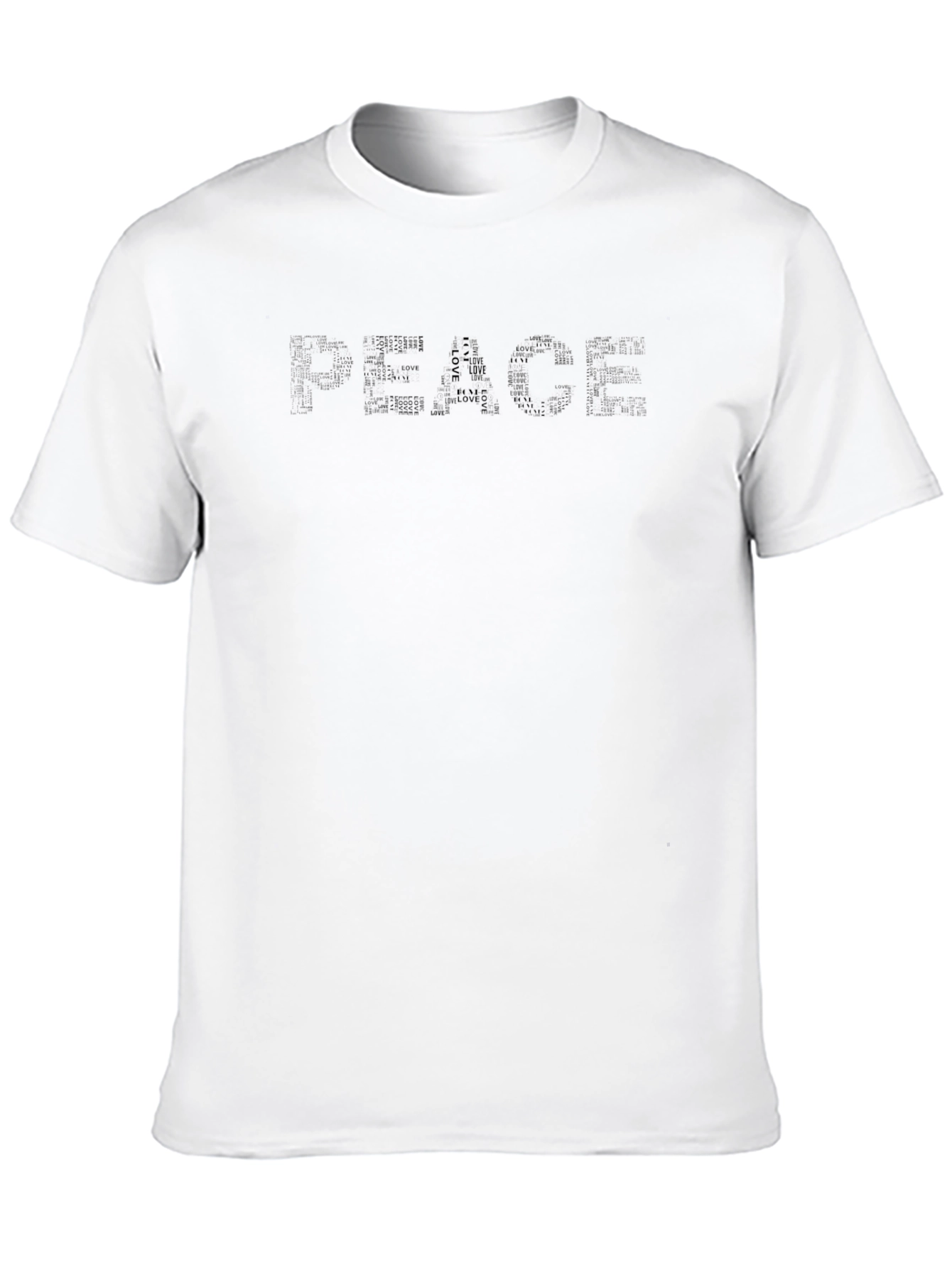 Peace Word Art T-Shirt - Black