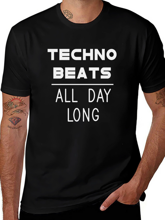 Techno Beats All Day Long Graphic Tee