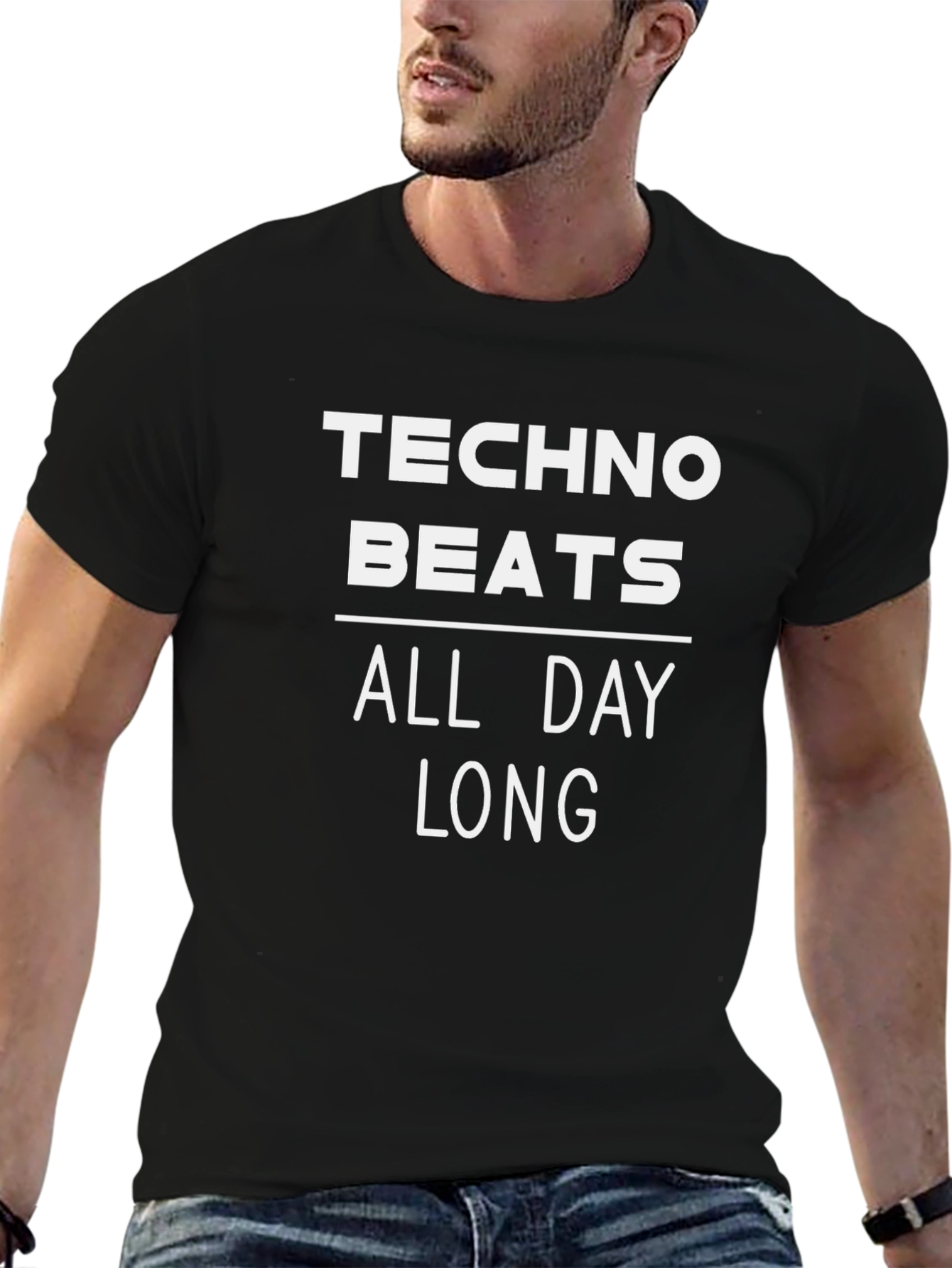 Techno Beats All Day Long Graphic Tee