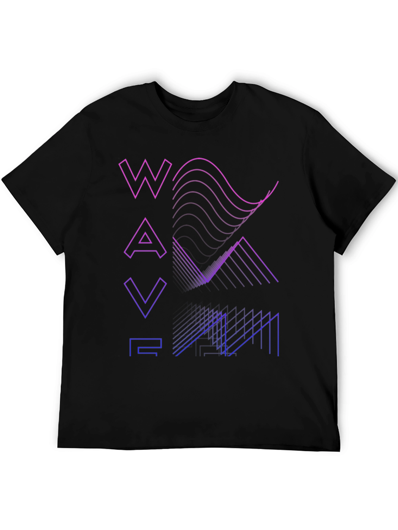 Gradient Waveform Graphic Tee - Modern Style