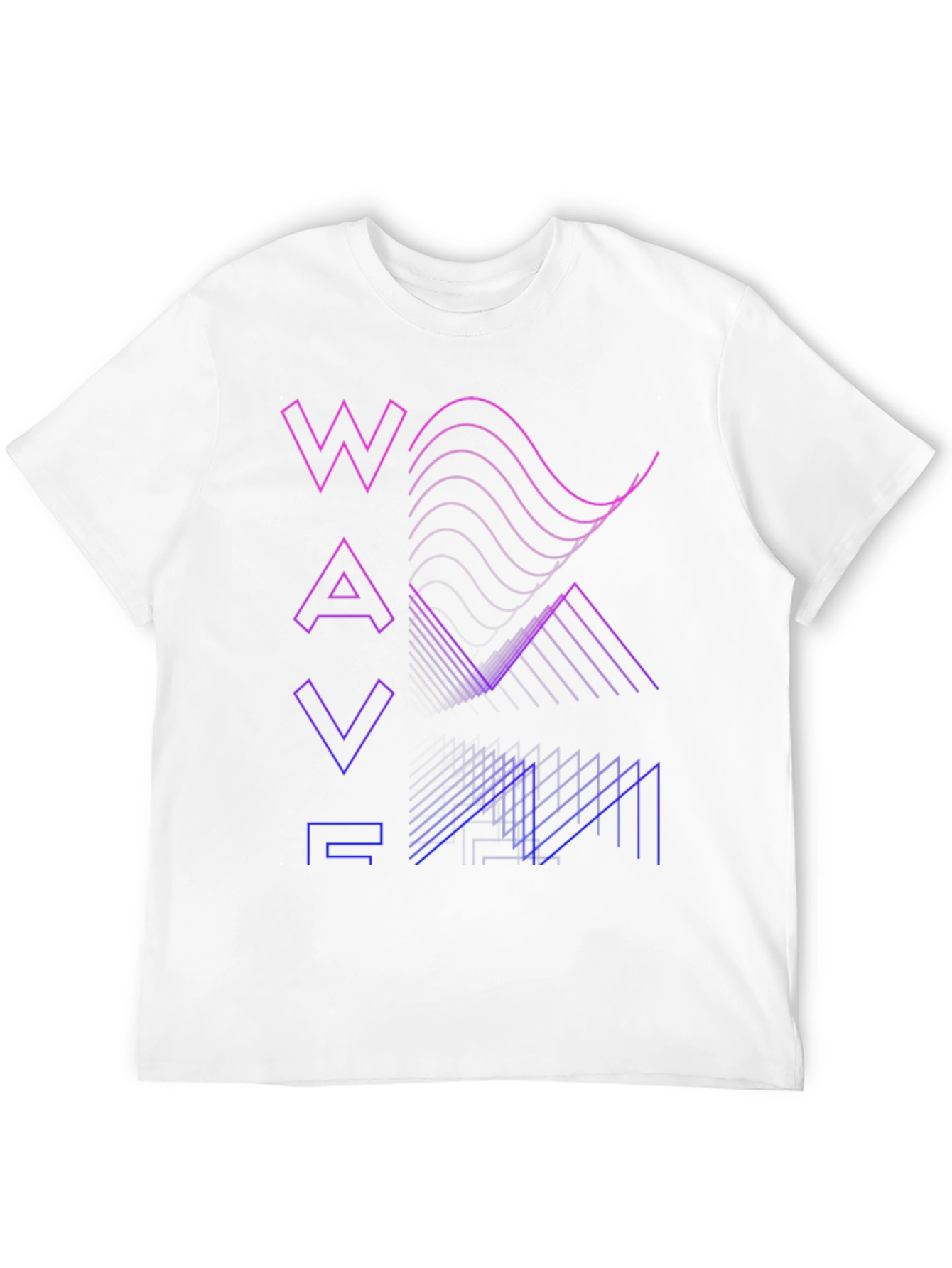 Gradient Waveform Graphic Tee - Modern Style