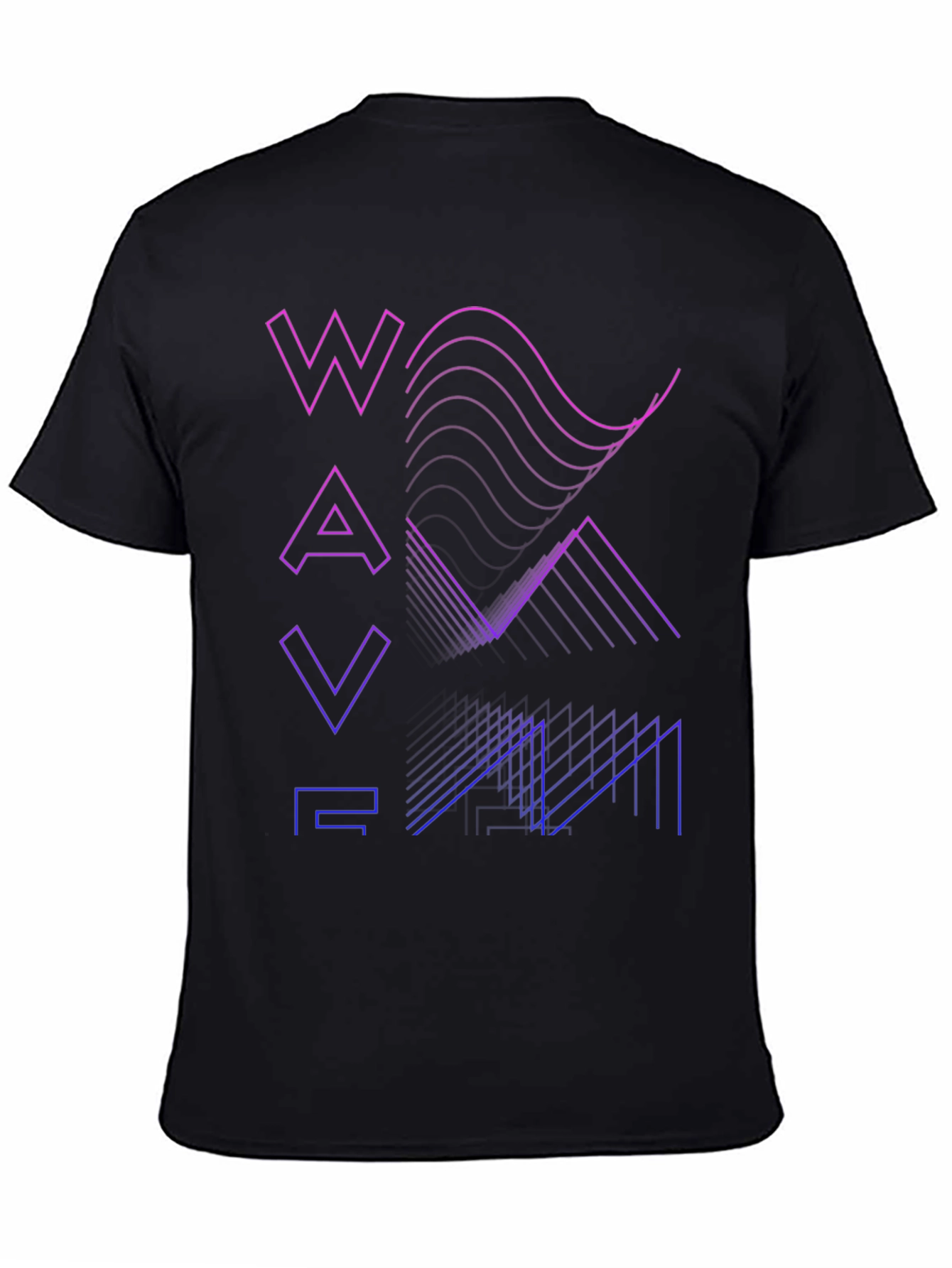 Gradient Waveform Graphic Tee - Modern Style