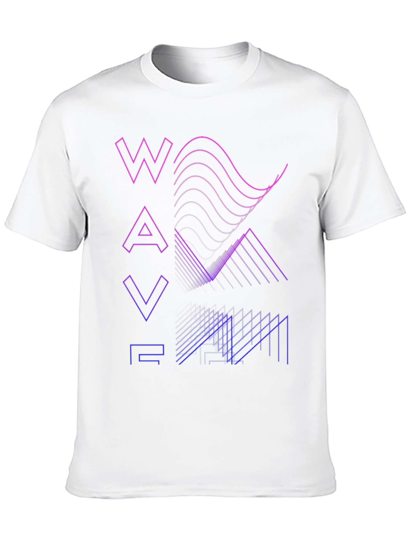 Gradient Waveform Graphic Tee - Modern Style