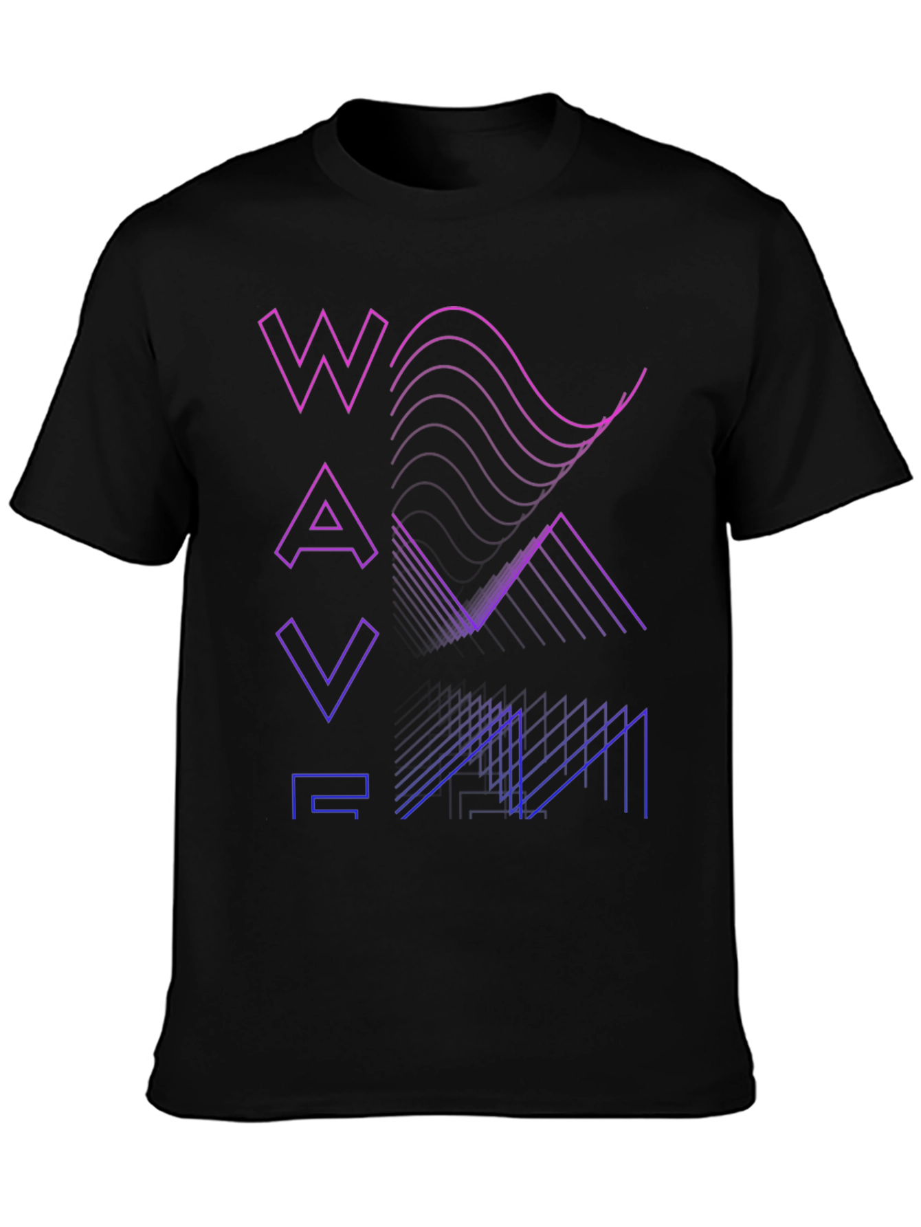 Gradient Waveform Graphic Tee - Modern Style