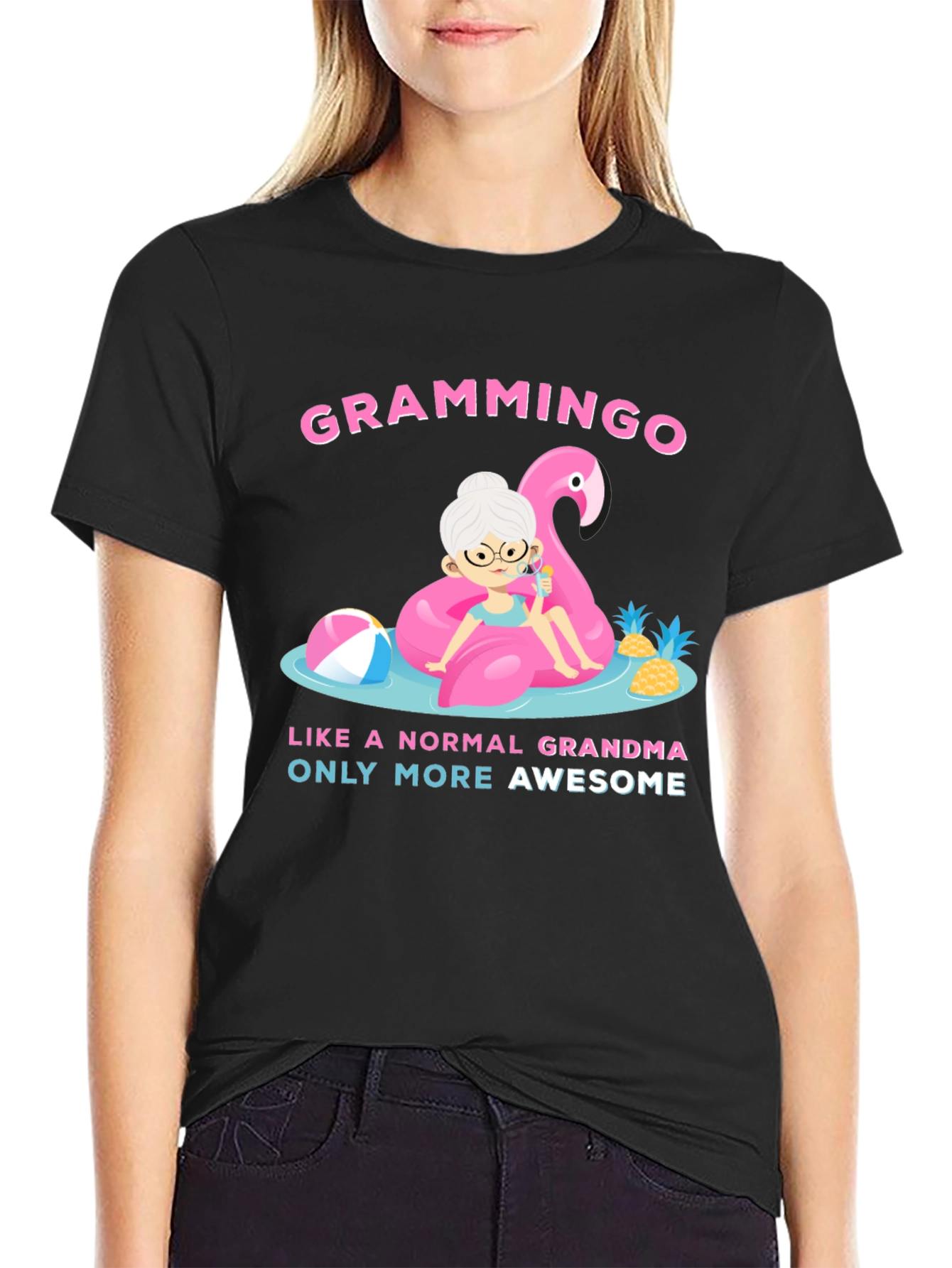 Grammingo Awesome Grandma Black T-Shirt