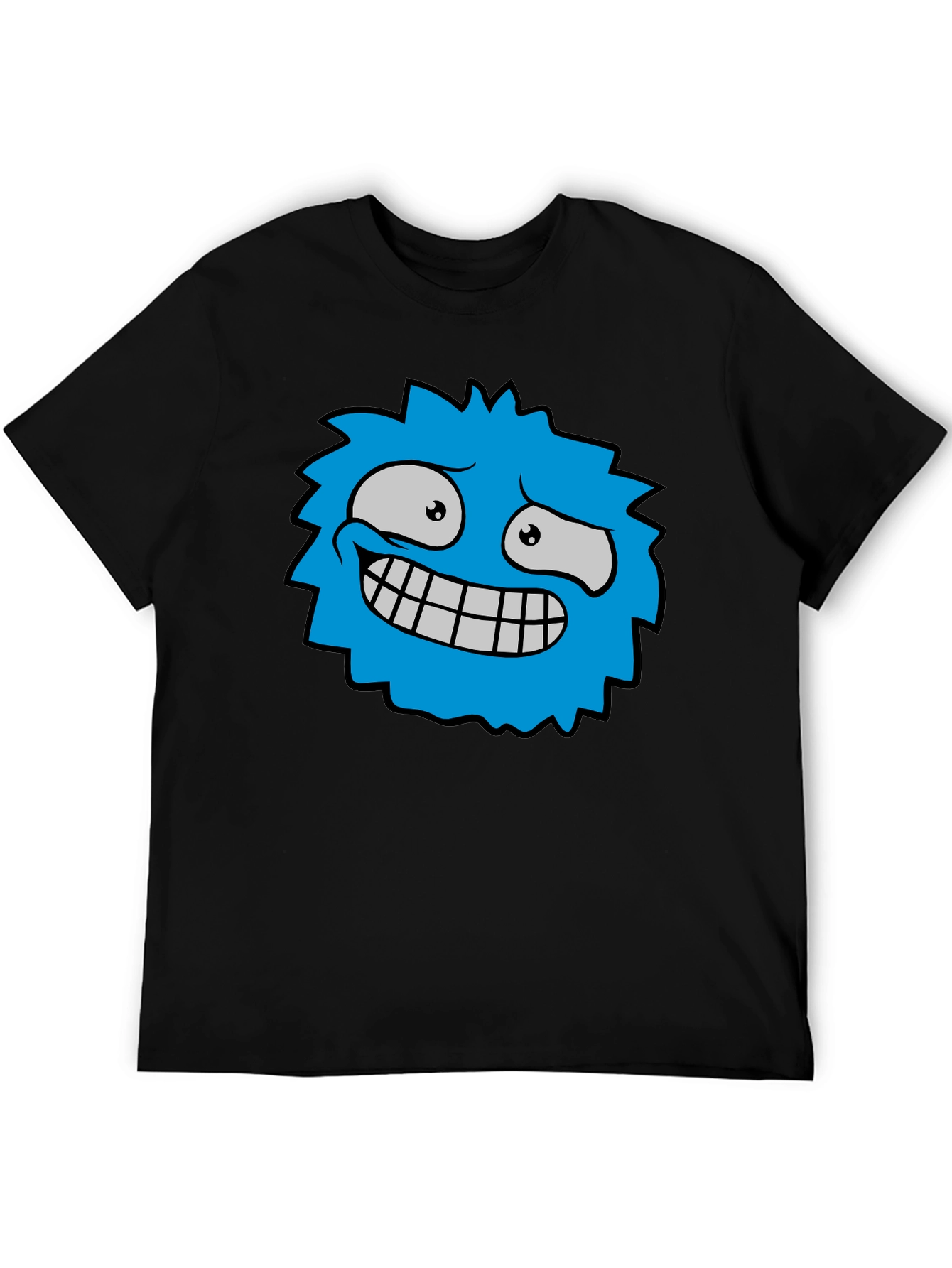 Funky Blue Monster Graphic T-Shirt - Black