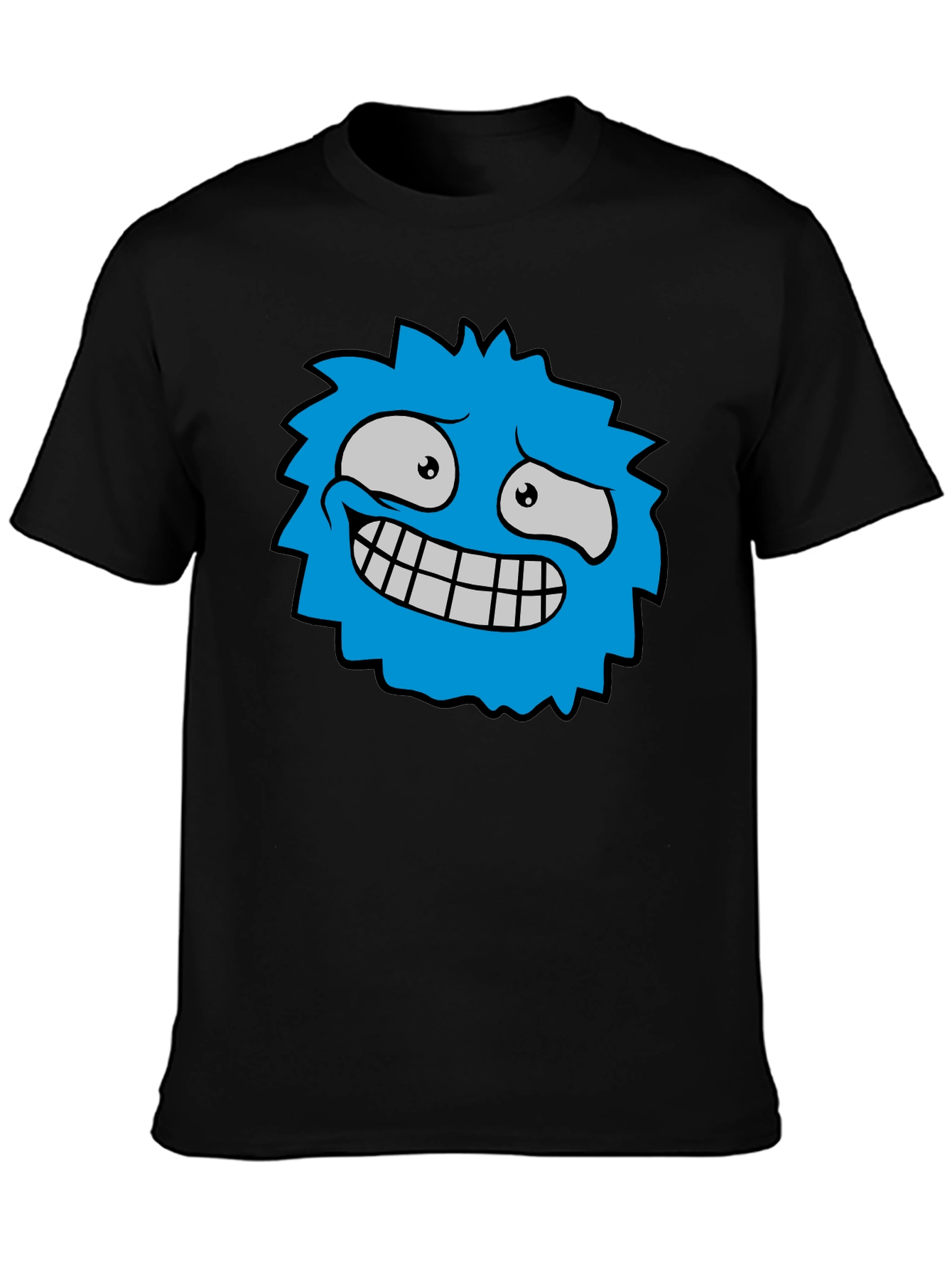 Funky Blue Monster Graphic T-Shirt - Black