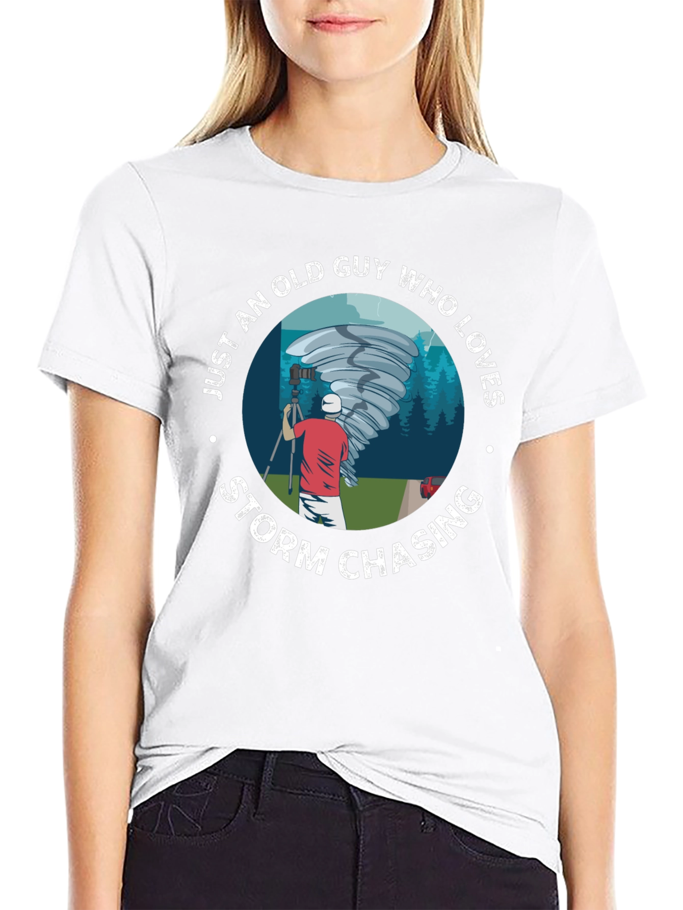 Storm Chaser Old Guy Graphic T-Shirt