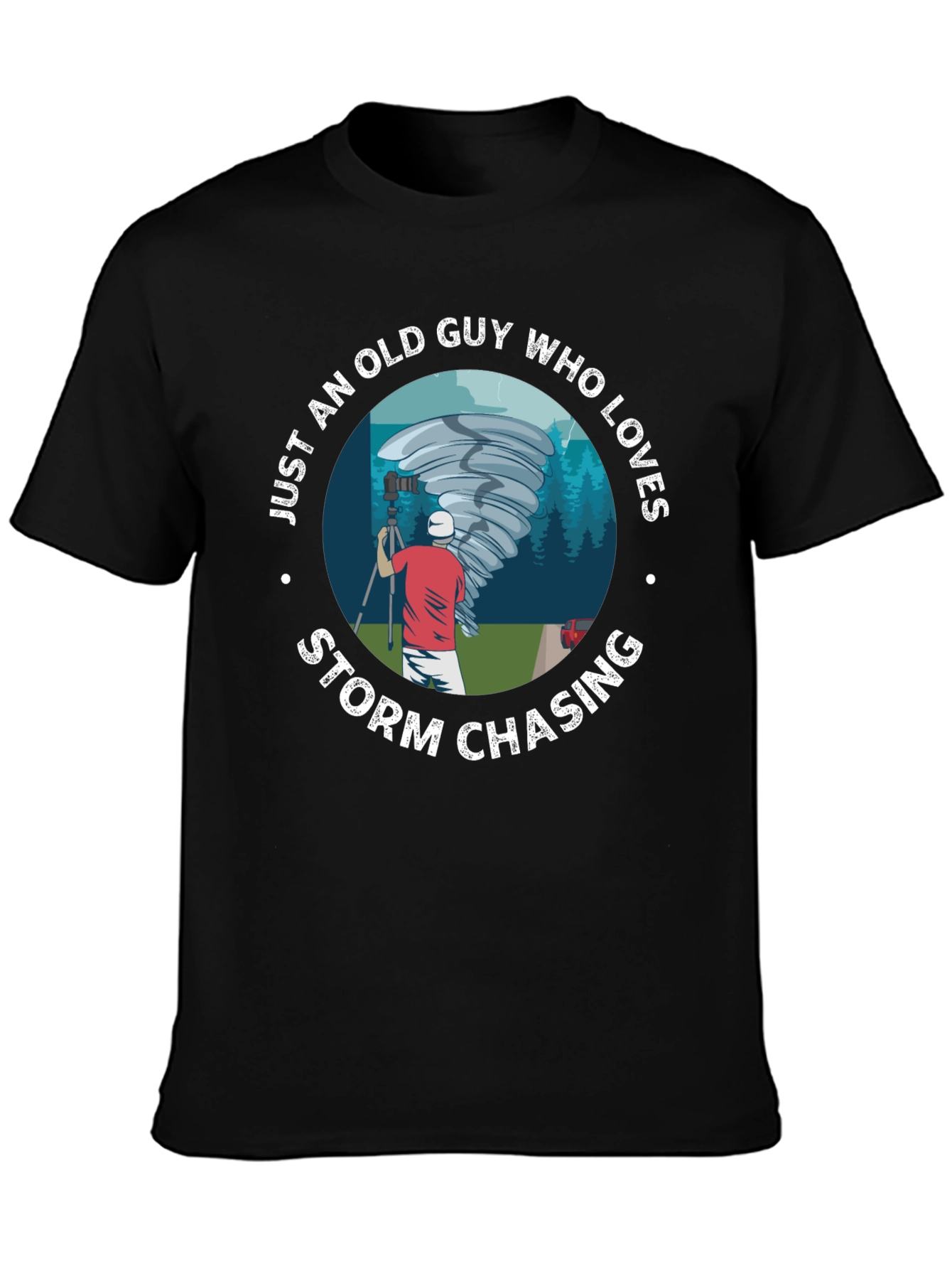 Storm Chaser Old Guy Graphic T-Shirt