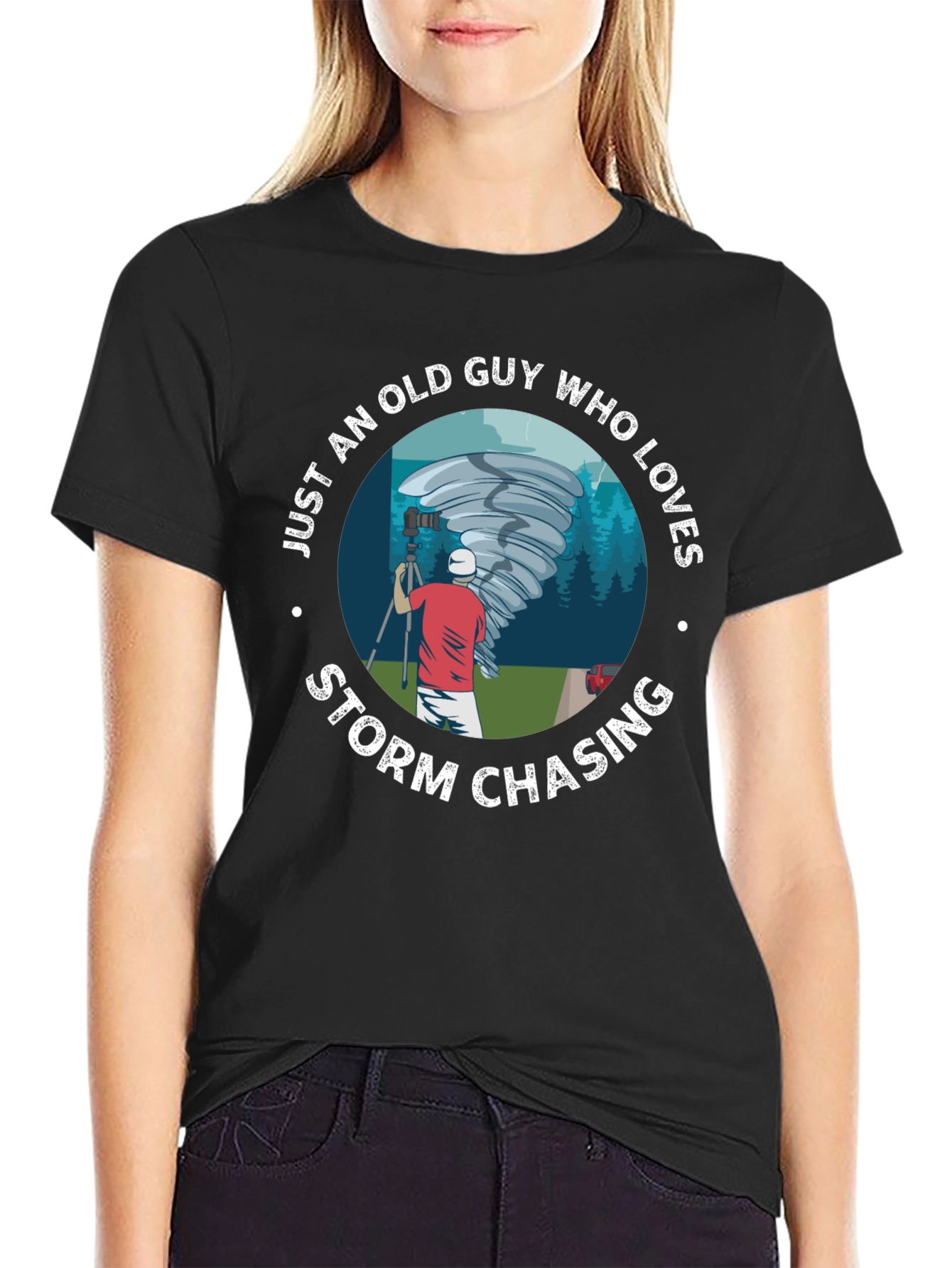 Storm Chaser Old Guy Graphic T-Shirt