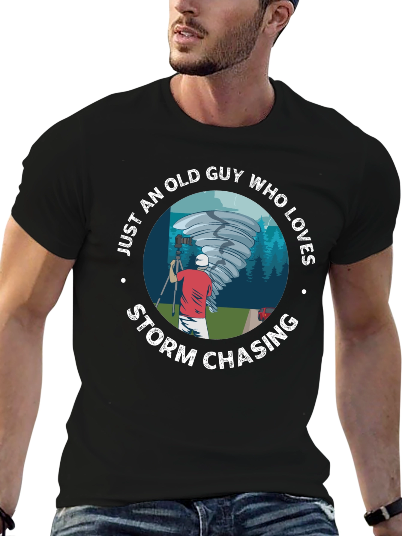 Storm Chaser Old Guy Graphic T-Shirt