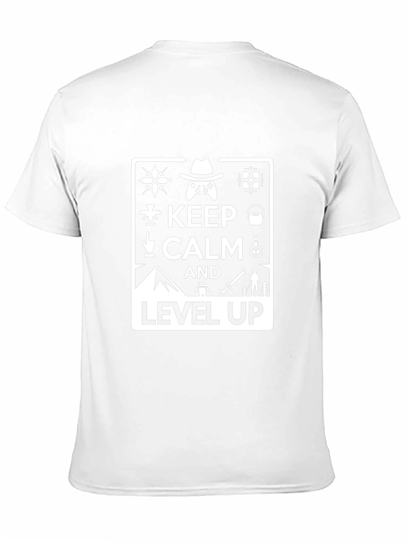 Keep Calm and Level Up Black Gaming T-Shirt