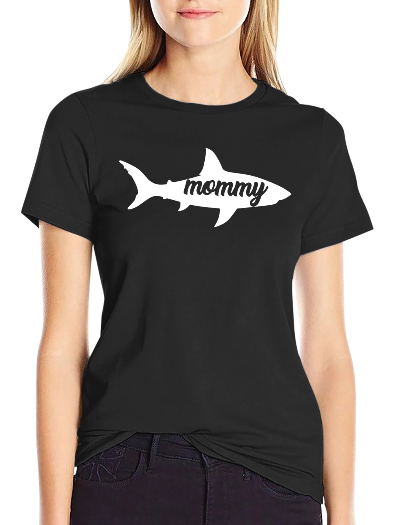 Mommy Shark T-Shirt - Black Cotton Tee
