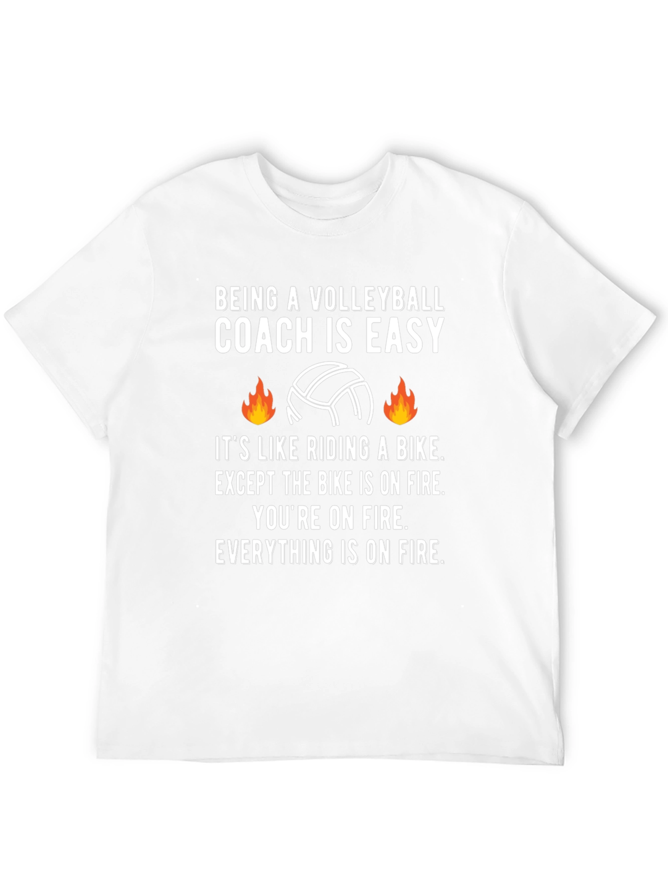 Volleyball Coach On Fire Graphic Tee