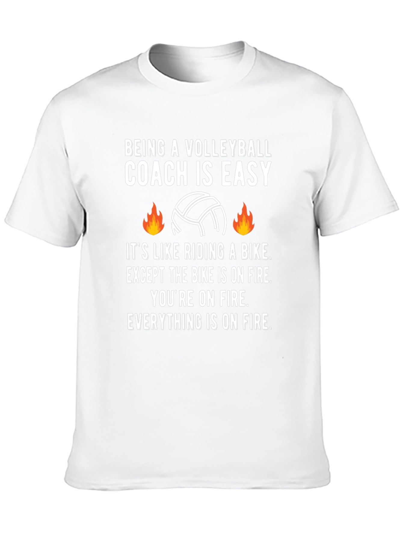 Volleyball Coach On Fire Graphic Tee
