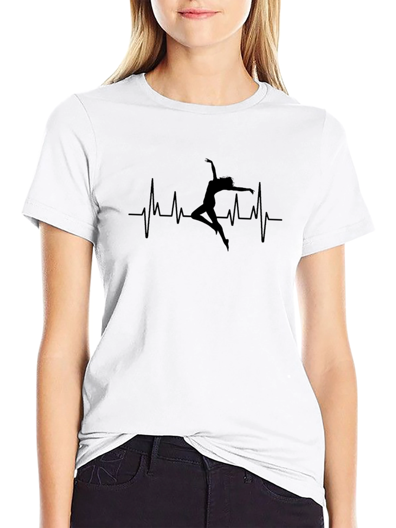 Heartbeat Dance T-Shirt - Black Casual