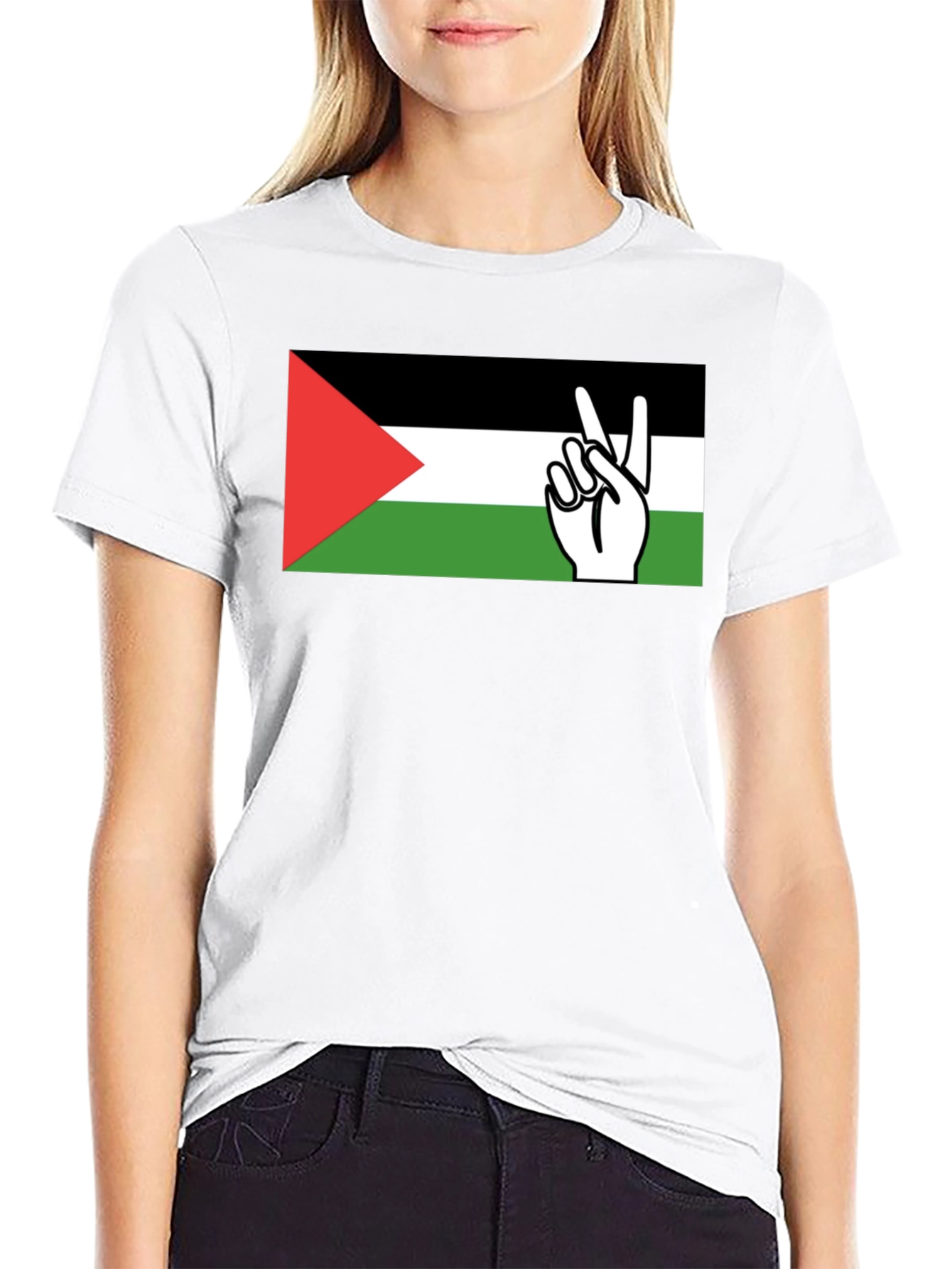 Palestine Flag Peace Sign T-Shirt