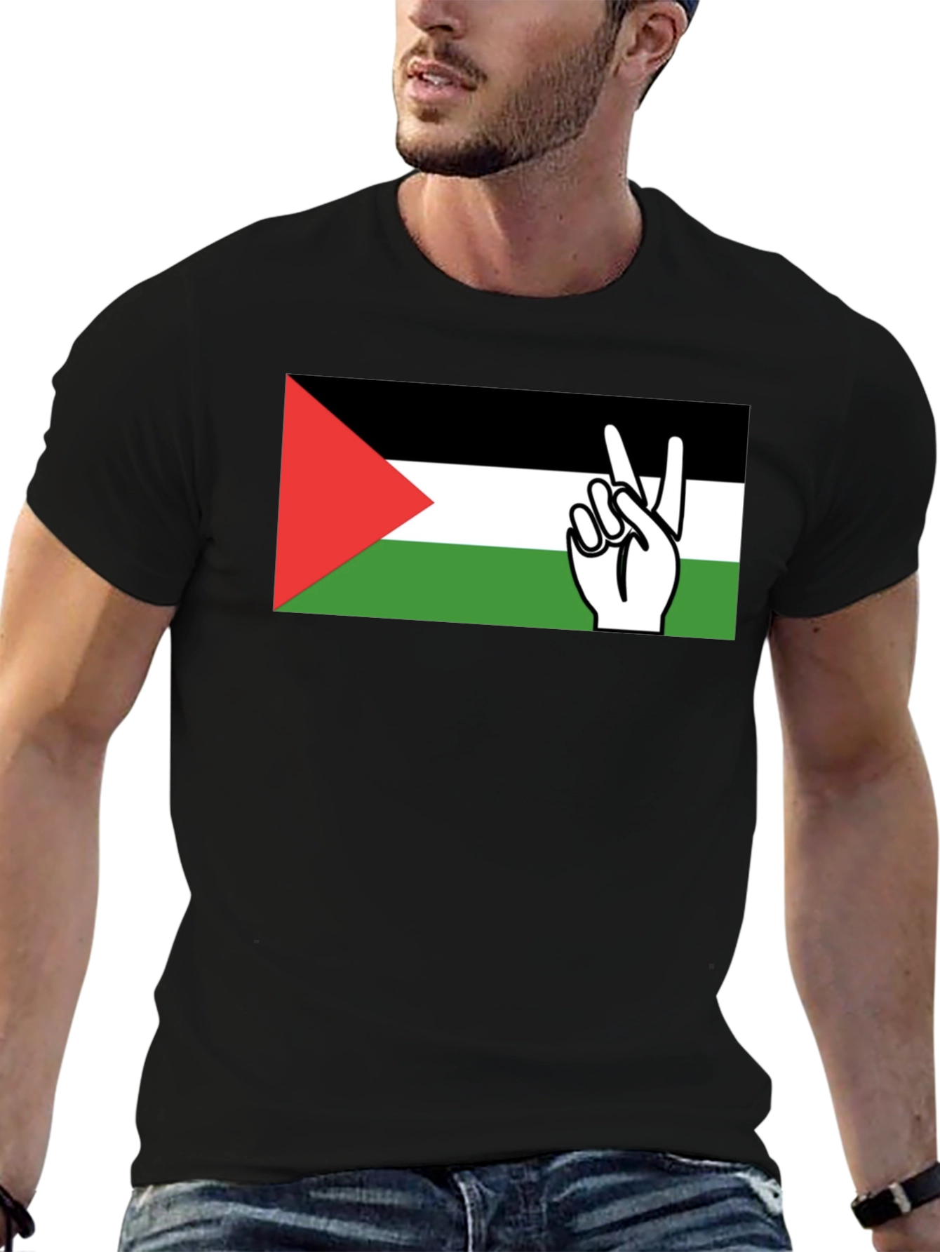 Palestine Flag Peace Sign T-Shirt