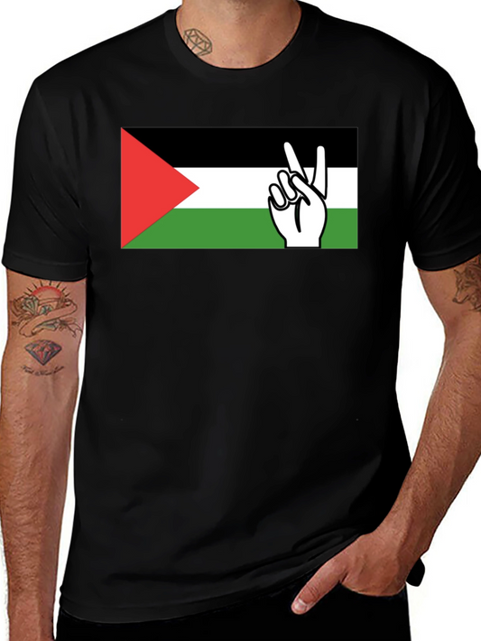 Palestine Flag Peace Sign T-Shirt