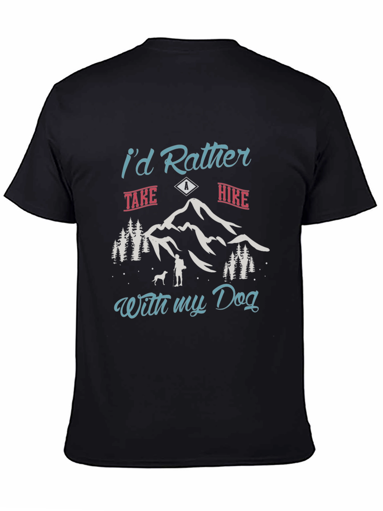 Hiker Dog Lover Black Tee