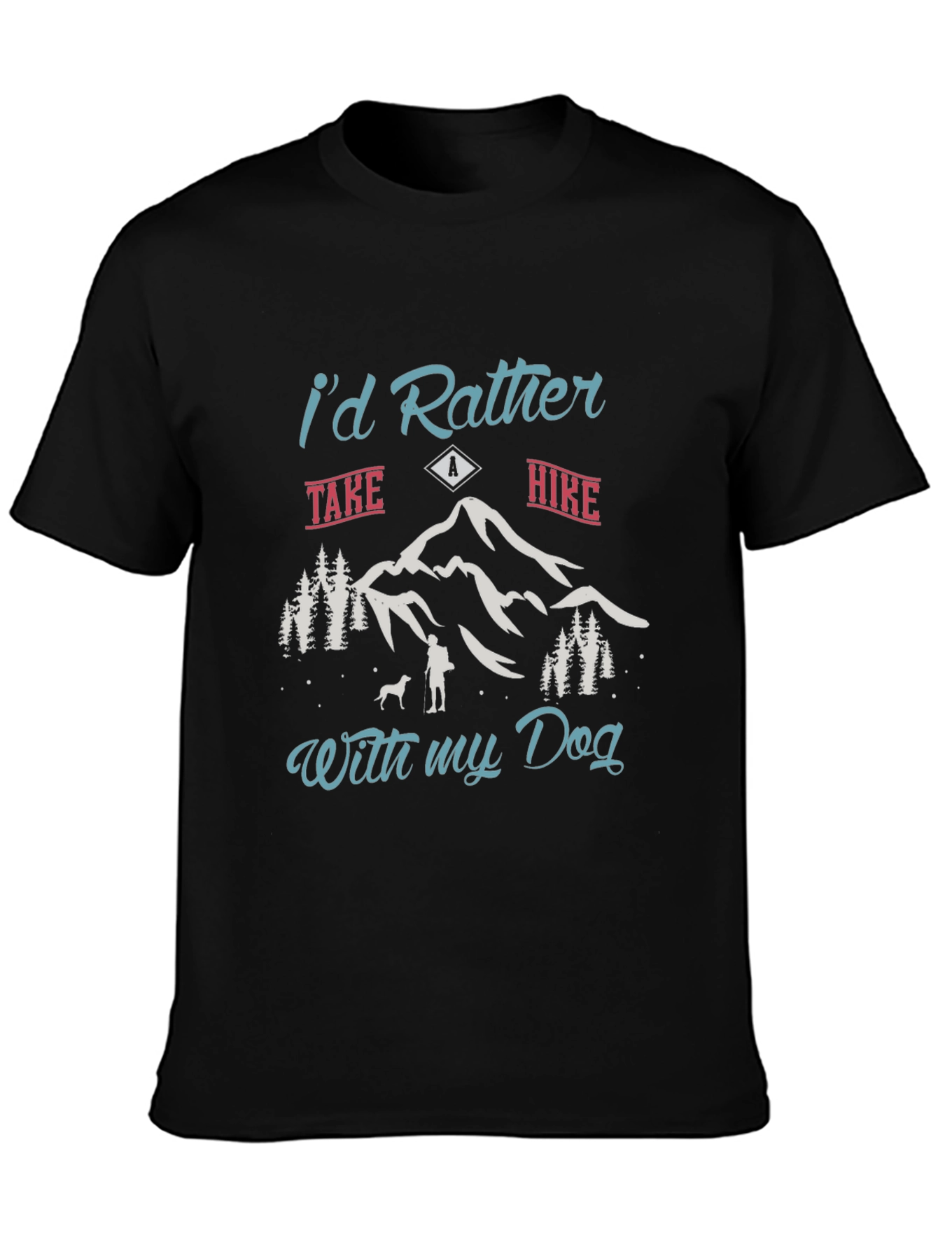 Hiker Dog Lover Black Tee