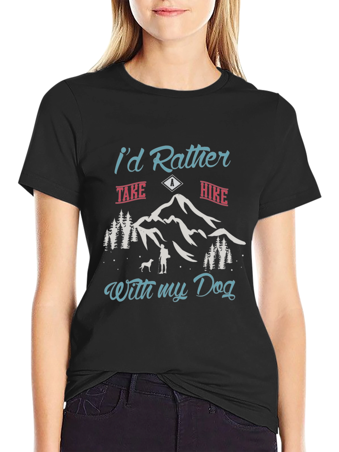 Hiker Dog Lover Black Tee