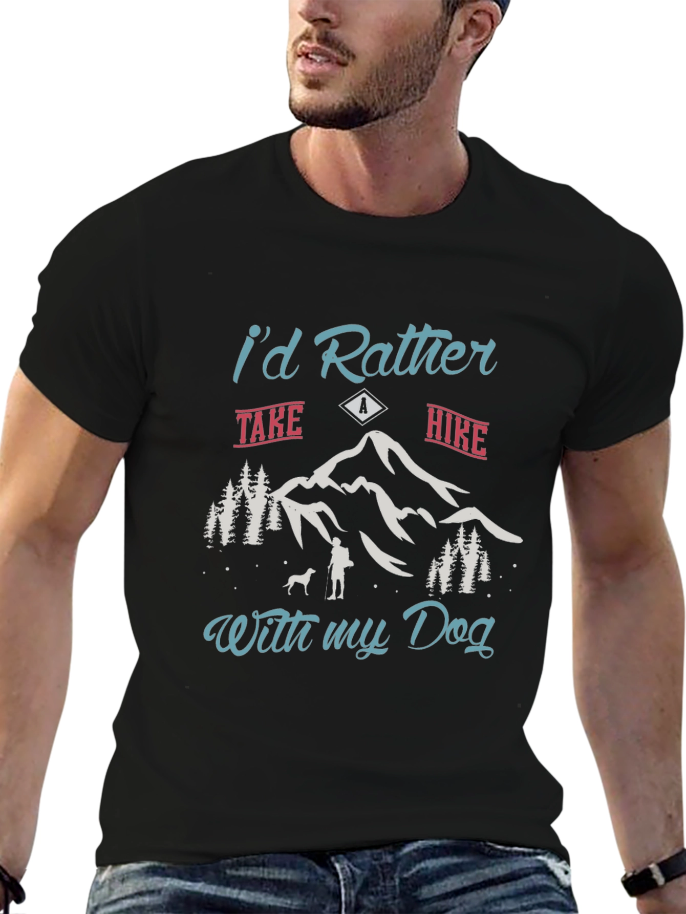 Hiker Dog Lover Black Tee
