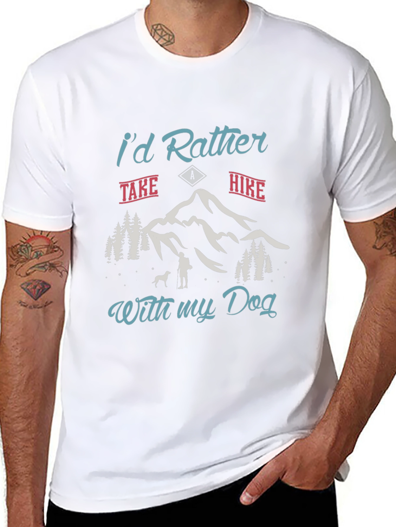 Hiker Dog Lover Black Tee