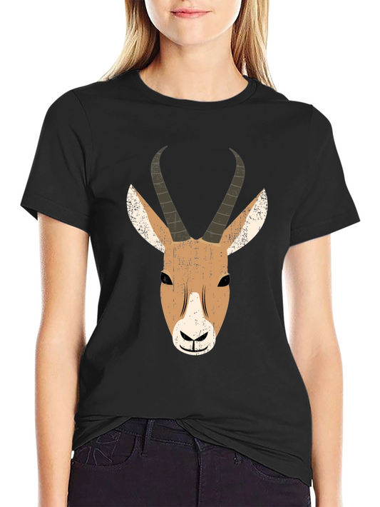 Antelope Graphic Print Black T-Shirt