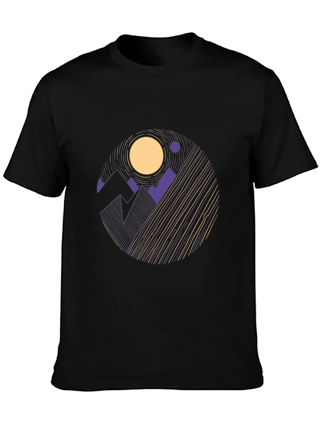 Geometric Mountainscape Tee - Abstract Graphic T-Shirt