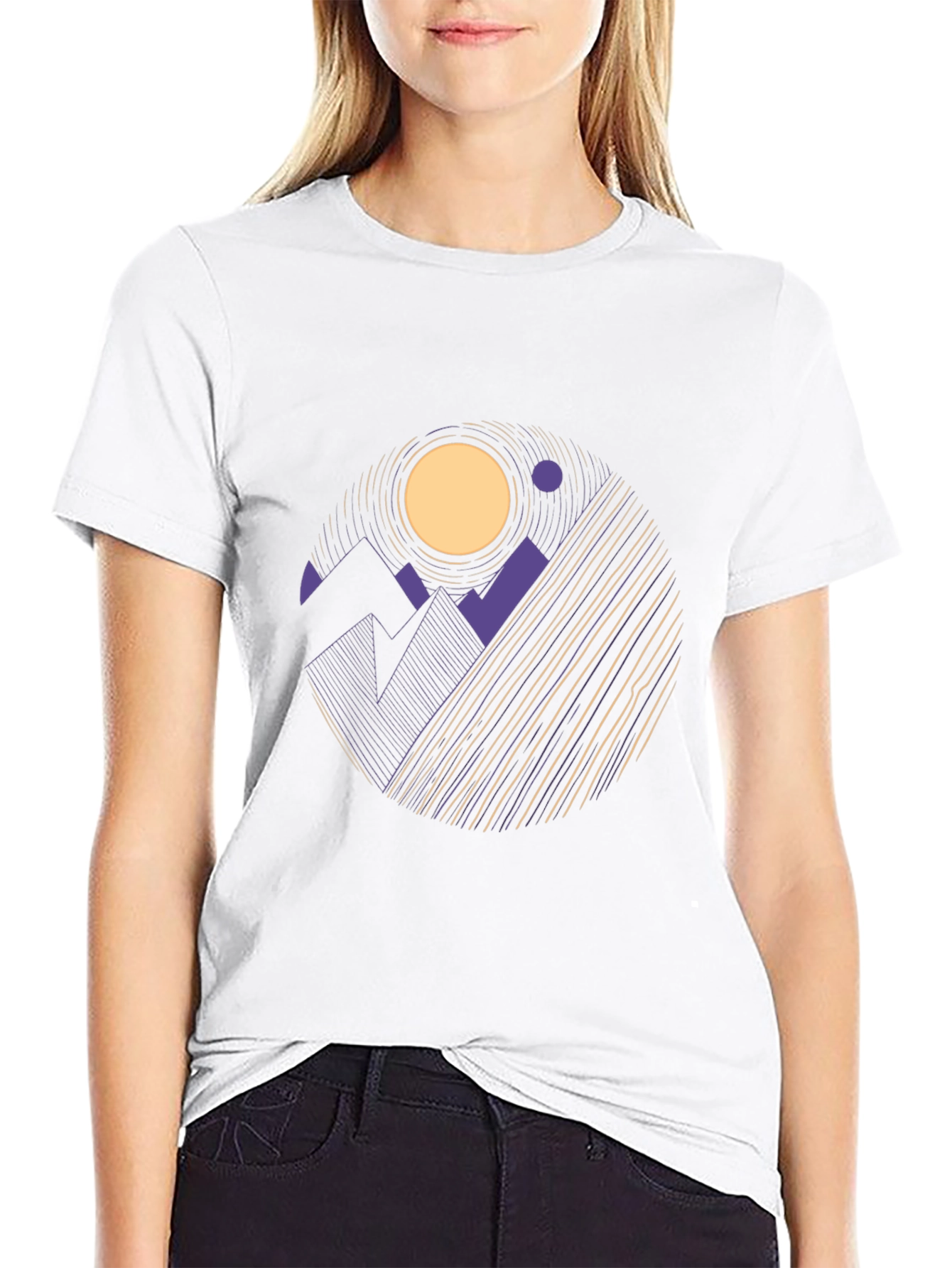 Geometric Mountainscape Tee - Abstract Graphic T-Shirt