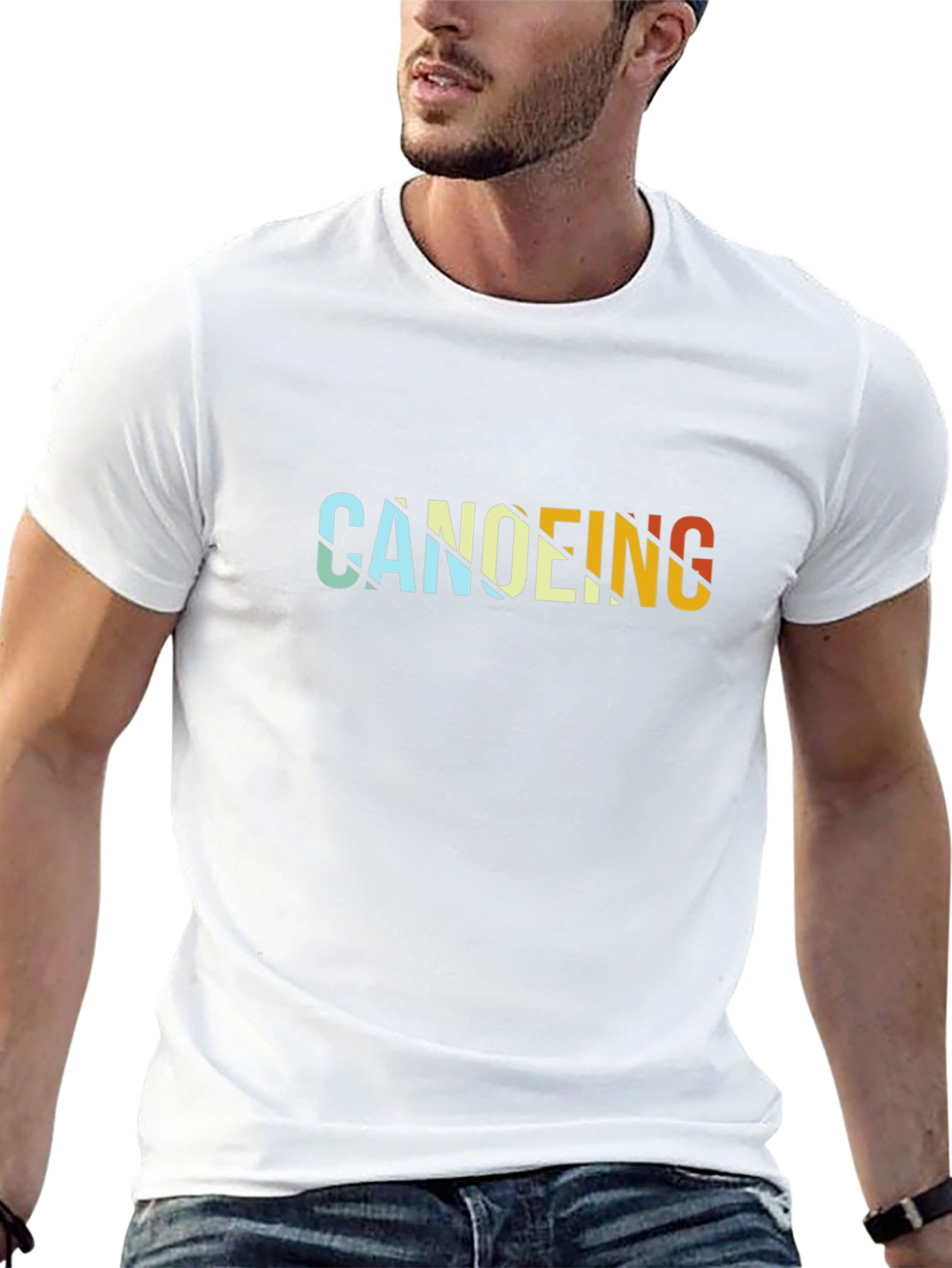 Canoeing Retro Style Graphic T-Shirt