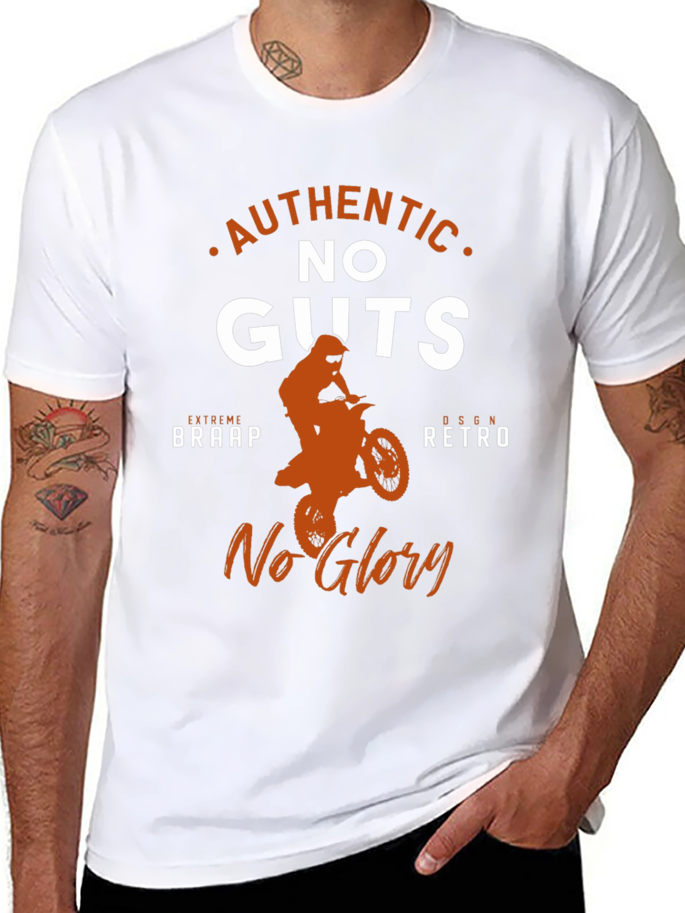 Authentic No Guts No Glory Motocross Graphic Tee