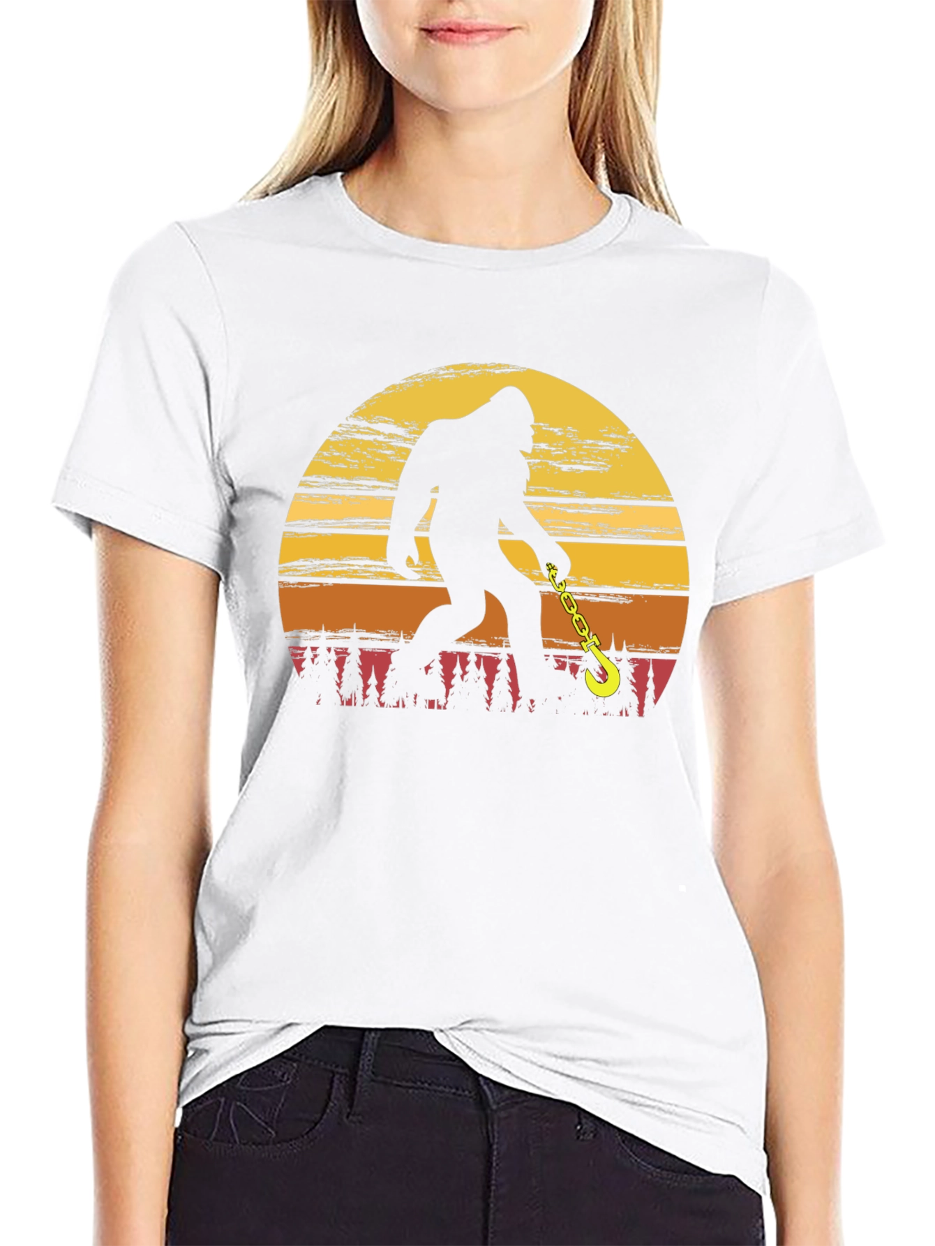 Sasquatch Tow Truck Driver T-Shirt Bigfoot Humor Tee