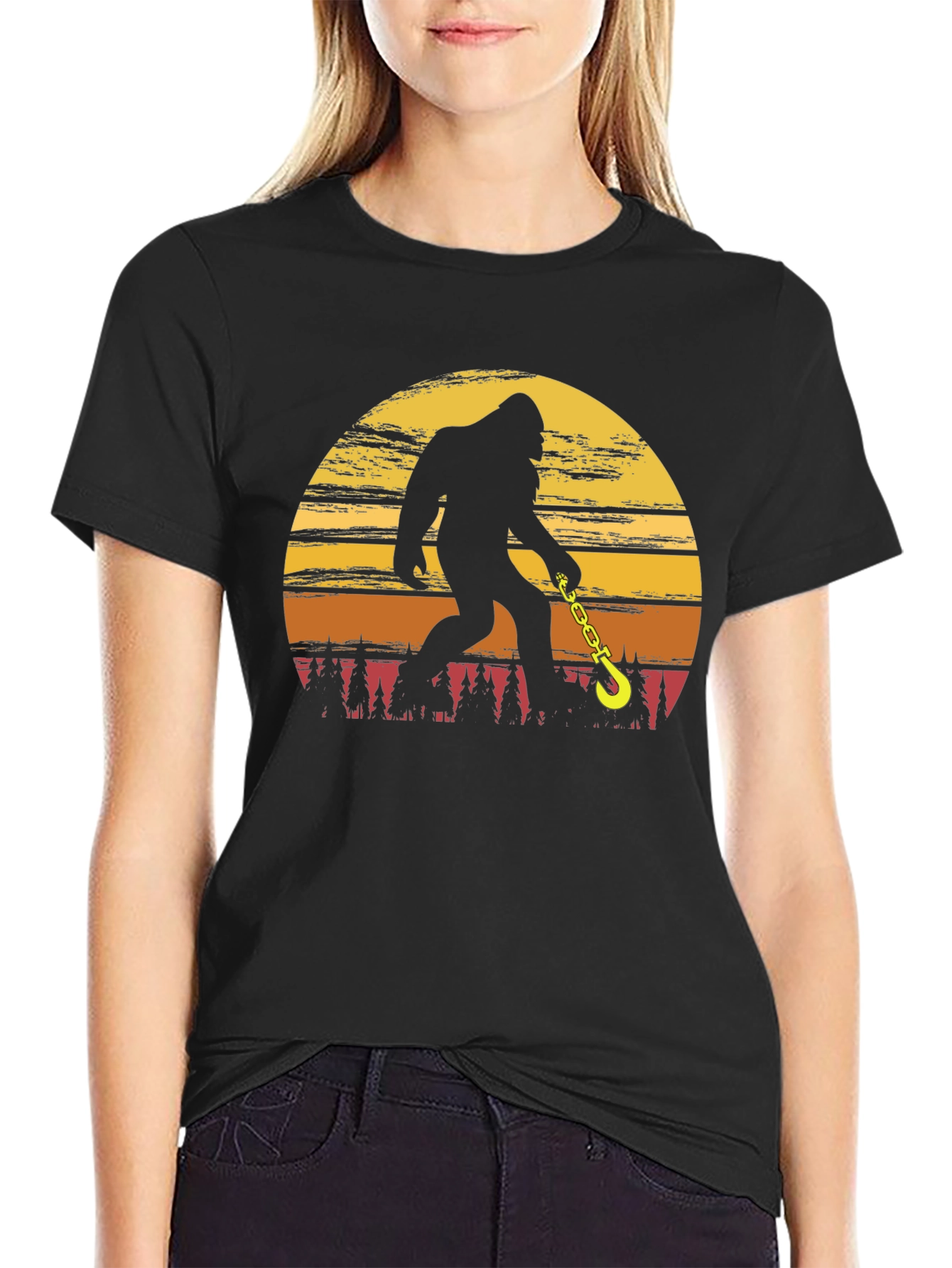 Sasquatch Tow Truck Driver T-Shirt Bigfoot Humor Tee
