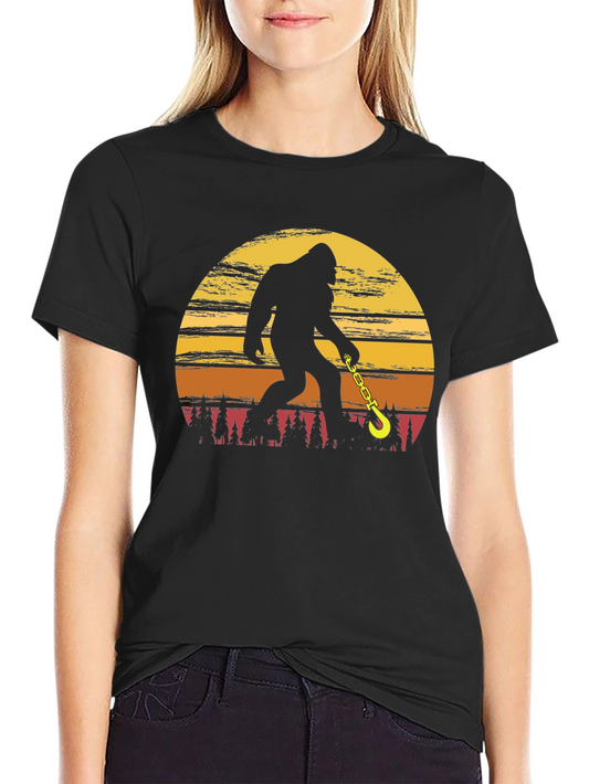 Sasquatch Tow Truck Driver T-Shirt Bigfoot Humor Tee