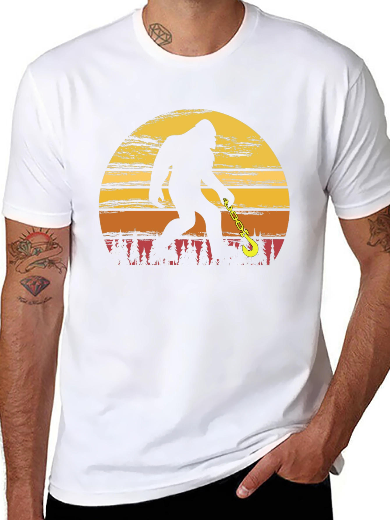 Sasquatch Tow Truck Driver T-Shirt Bigfoot Humor Tee